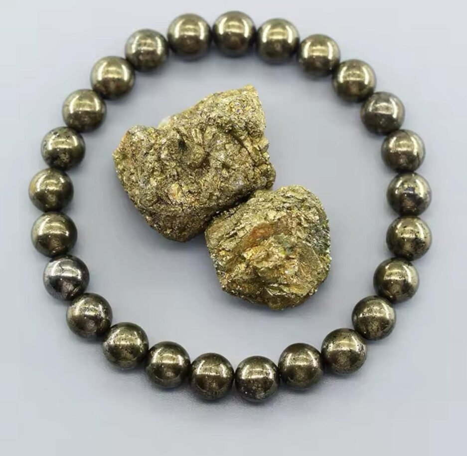 Img questo bracciale di pietra pirita dorata naturale di alta qualita attira guadagno e prosperita