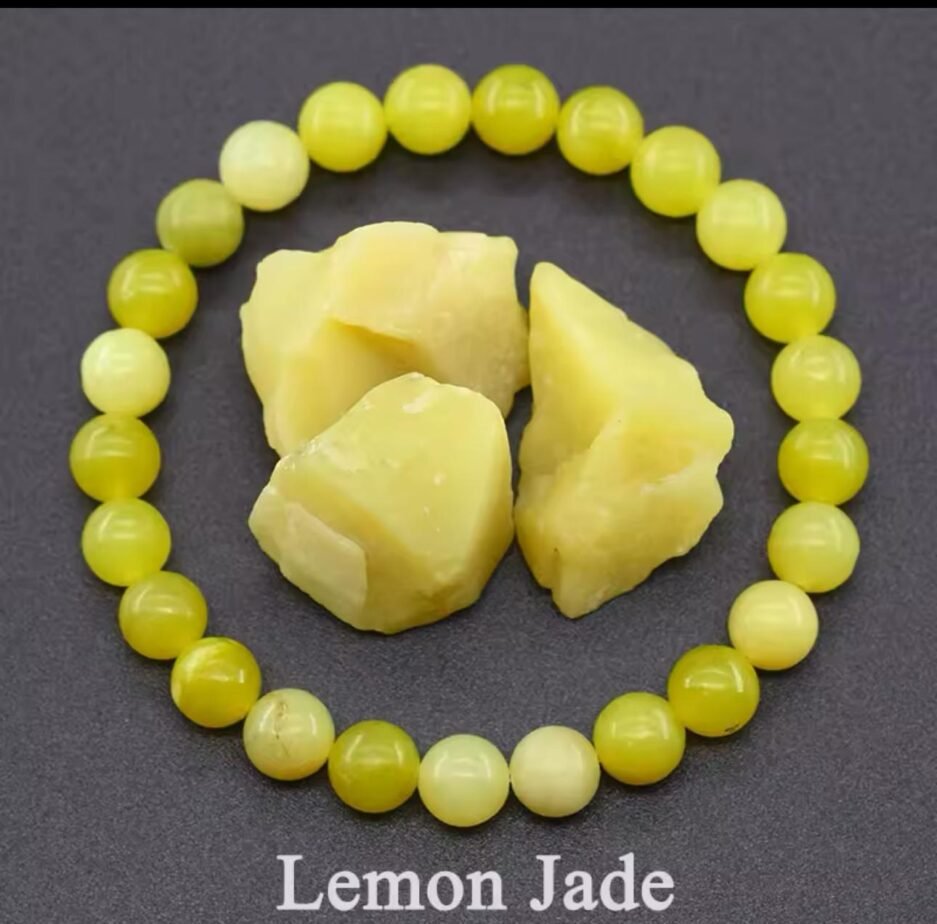 Img questo bracciale in pietra naturale lemon jade attira buona fortuna e aiuta a tenere l energia spirituale pulita